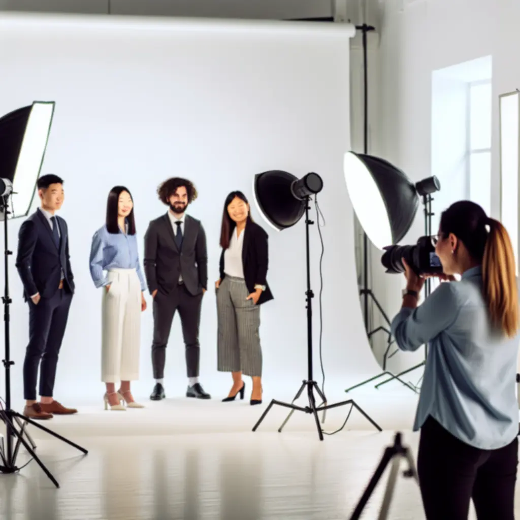 Corporate fotoshoot in een studioomgeving, gericht op professionele merkbeelden